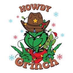Retro Howdy Grinch Cowboy SVG Cut File