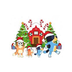 Funny Bluey Merry Christmas PNG Cut File
