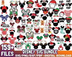 159 Disney Christmas Bundle SVG/PNG/DXF/PDF Design