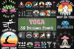 30 Designs Yoga Bundle Svg, Yoga Svg, Buddha Svg, Yoga Vector