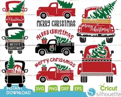 Christmas Truck Svg Bundle, Christmas Truck Svg, Christmas Svg, Truck Svg, Merry Christmas Svg, Files for Cricut, Silhou