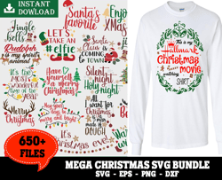 650 Files Mega Christmas Svg Bundle, Christmas Quotes Svg
