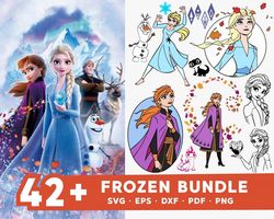42 Frozen Bundle Svg, Trending Svg, Frozen Cartoon Svg