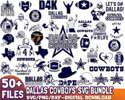 51 FILES Dallas Cowboys Svg Bundle Design