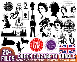 20 Queen ELIZABETH Bundle SVG File For Cricut