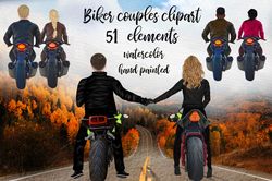 Biker Couples Clipart Png, Biker Clipart, Couple Riding Bike, Motorcycle Girls