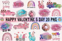 20 Designs Happy Valentines Day Bundle Png, Valentine Png, Love Png