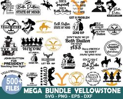 500 Files Mega Bundle Yellowstone Svg, Yellowstone Symbols