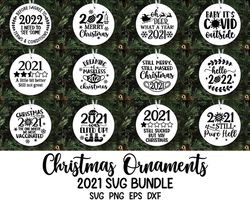 Covid Christmas Ornament SVG Bundle, 2021 Christmas Svg, Mask Ornament, Ornament Cut File, Pandemic, Funny Christmas