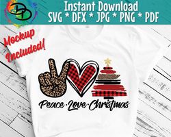 Peace Love Christmas SVG, Christmas, Brushstroke, Christmas Tree SVG, Christmas Shirt Svg, Christmas SVG, Svg files, Cri