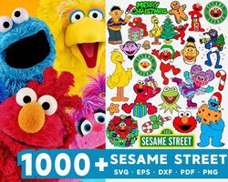 1000 Sesame Street Cartoon, Christmas Svg, Sesame Bundle Svg