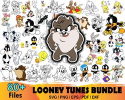 80 Looney Tunes Bundle Svg, Bugs Bunny Svg, Tweety Svg