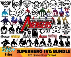 220 Superhero Svg Bundle, Marvel Svg, Avengers Svg, Super Hero Svg