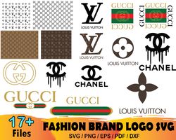 17 Fashion Brand Bundle Svg, Gucci Svg, Gucci Logo Svg, Gucci Pattern