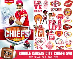 70 Designs Kansas City Chiefs Football Svg Bundle, Chiefs Logo Svg
