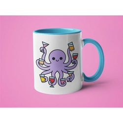 Wine Mug, Octopus Gift, Wine Lover Gift, Mugs for Women
