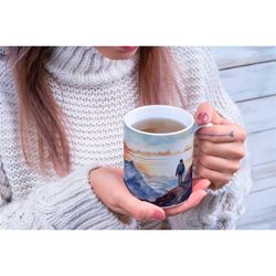 Epic Watercolor Mountain Coffee Mug | Great gift idea for an outdoor, camping, hiking, nature or adventure loving girl!