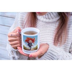 Dirty Boots and Messy Hair Coffee Mug | Great gift idea for an outdoor, camping, hiking, nature or adventure loving redh
