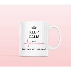 Keep Calm ECG Mug, Doctor Mug, Doctor Gift, Nurse Gift, Cardiology Nurse Gift, Cardiology Department