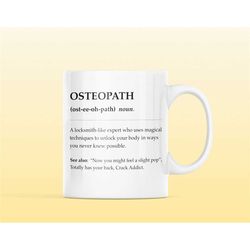 Osteopath Definition Mug, Osteopath Gift, Colleague Gift, Chiropractic, Back Pain Gift, Bone Doctor, muscle doctor, crac