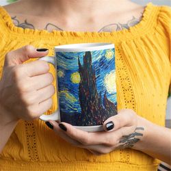 Van Gogh Mug Starry Night Sublimation Van Gogh Painting Large Tea Cup Coffee Mug