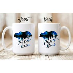 papa bear mug / beautiful 'papa bear' personalized bear scenery mug / alaska personalized gift / alaska bear personalize
