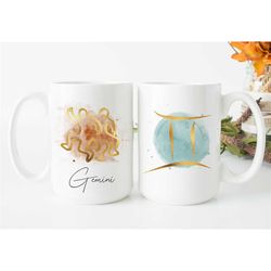 Gemini Symbol Coffee Mug | Gemini Gift | May June Birthday Gift