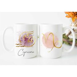 Capricorn Mug - Capricorn Cup - Capricorn Symbol Coffee Mug - Capricorn Gifts - Zodiac Mug - Zodiac Symbol Mug - Decembe