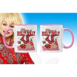 Dollywood Retro Mug, Have A Holly Dolly Christmas Coffee Mug, Western Xmas, Retro Christmas Dolly Parton, Be A Dolly Xma