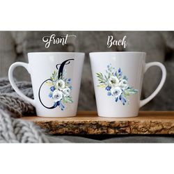 Custom Letter J Name Mug | Floral Initial J Mug