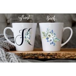 Custom Letter H Name Mug | Floral Initial H Mug