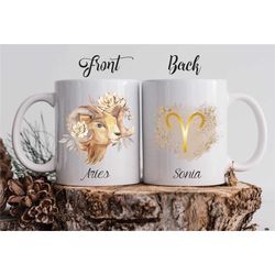 Sweet Aries Ram Mug / March April Birthday Gift / Personalized Aries Gift