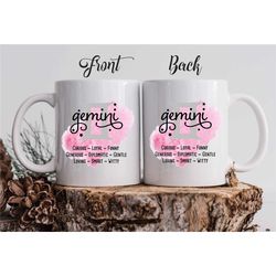 Gemini Traits Coffee Mug | Gemini Gift |  Gemini Zodiac Mug | May June Birthday Gift