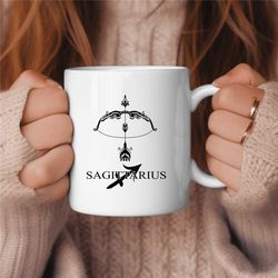 Sagittarius Coffee Mug, Zodiac Birthday Gift for Her, Horoscope Ceramic Mug