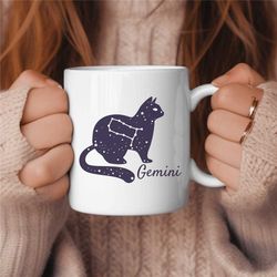 Gemini Coffee Mug, Zodiac Birthday Gift for Her, Horoscope Ceramic Mug