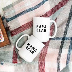 mama bear, mama bear mugs, papa bear mugs, papa bear, new parents gift, bear mug, pregnancy announcement, mama bear coff