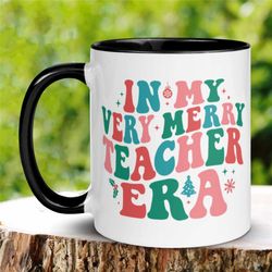 teacher gift for christmas, gift for teacher mug, retro christmas, holiday mug, christmas gifts, christmas mug, christma
