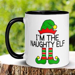 Christmas Mug, Naughty Elf Mug, Naughty Elf Mug, Christmas Coffee Mug, Holiday Mug, Gnome Mug, Hot Cocoa Mug, Christmas