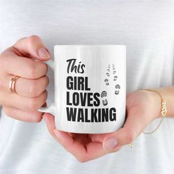 This Girl Loves Walking, Walking Mug For Girlfriend, Hiking Coffee Mug, Hiking Mug For Wife, Walking Mug For Wife, Mount