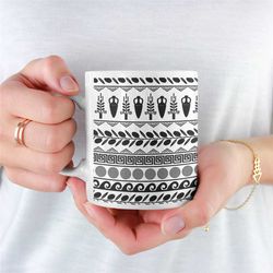 Greek Mug With Wrap Around Pattern, Greek Mug For Girlfriend, Greek Coffee Mug, Greek Mug For Boyfriend, Greek Mug For H