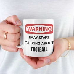 warning football mug, mug for football fan, football coffee mug, football mug for girlfriend, football mug for boyfriend