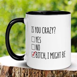 Is You Crazy Mug, Bitch I might Be, Funny Coworker Coffee Mug, Crazy Mug, Sarcastic Mug, Bitch Mug, Rude Mug, Tea Cup, B