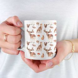 deer pattern mug, deer mug for girlfriend, deer mug for boyfriend, deer coffee mug, unique deer mug, mug with deer, coff