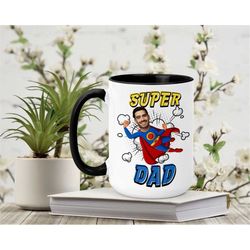 Custom Super Dad Mug - Super Hero Dad - Daddy Mug, Personalized Dad Gift, New Dad Mug, Dad, Coffee Mug, Father's Day  Gi
