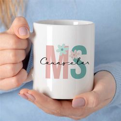 Personalized Counselor's Initials, Custom Mug for Lawyer, Appreciation, Coworker Birthday, Mom/Dad, Men/Women, Work Anni