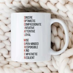 Social Worker Arcostic Mug, Empowering Gift for Case Manager, Family Therapy, Thank you Gift, BCBA Birthday, CBT Work, A