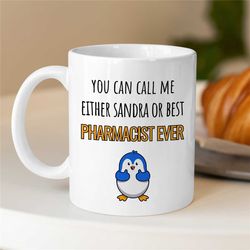 Personalized Mug for Pharmacy Technician, Custom Pharma Cup, Unique Medical Gift, Pill Roller, Healer, female Coworker G