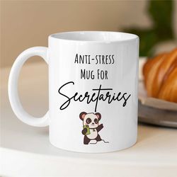 Secretary Mug, Panda Motif, Gift for Assistant, Coworker Birthday, Receptionist, Work Anniversary, Thank you, for her, W