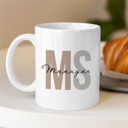 Personalized Initials, Manager Mug, Custom Gift for Boss, Coworker Birthday, Job Appreciation, Work Office Decor, Profes