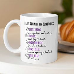 Empowering Secretary Mug, Gift for Assistant, Coworker Birthday, Receptionist, Work Anniversary, Thank you, Women, Wife,